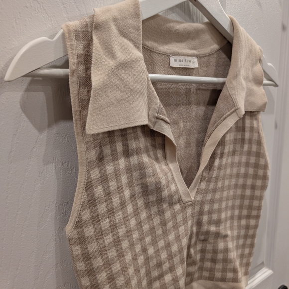 Miss Love Checked Knit Vest - Picture 4 of 7